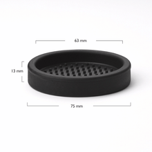 Load image into Gallery viewer, Compact 77mm silicone espresso tamper holder mat on kitchen bench