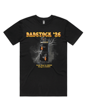 Load image into Gallery viewer, A large Marshall guitar amplifier with smoke and lightning coming out as it explodes from the huge guitar riff that just went through it. The words Dadstock '26, From Shed To SHRED, Garage To GLORY is also written on the front
