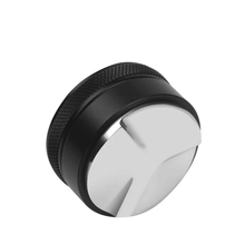 Load image into Gallery viewer, Macaron 54mm stainless steel coffee distribution tool on portafilter basket