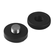 Load image into Gallery viewer, Macaron 54mm stainless steel coffee distribution tool on portafilter basket