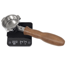 Load image into Gallery viewer, Rosewood handle 54mm bottomless portafilter for Breville Barista Express espresso machine
