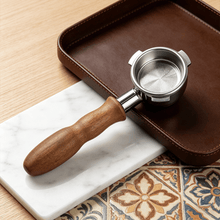 Load image into Gallery viewer, Rosewood handle 54mm bottomless portafilter for Breville Barista Express espresso machine
